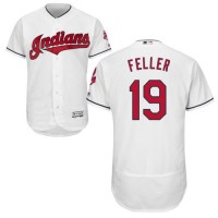 Cleveland Guardians #19 Bob Feller White Flexbase Authentic Collection Stitched MLB Jersey