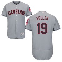Cleveland Guardians #19 Bob Feller Grey Flexbase Authentic Collection Stitched MLB Jersey