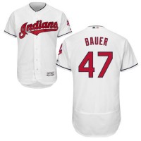 Cleveland Guardians #47 Trevor Bauer White Flexbase Authentic Collection Stitched MLB Jersey