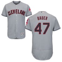 Cleveland Guardians #47 Trevor Bauer Grey Flexbase Authentic Collection Stitched MLB Jersey