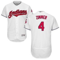 Cleveland Guardians #4 Bradley Zimmer White Flexbase Authentic Collection Stitched MLB Jersey