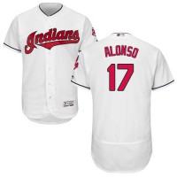 Cleveland Guardians #17 Yonder Alonso White Flexbase Authentic Collection Stitched MLB Jersey