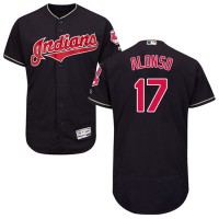 Cleveland Guardians #17 Yonder Alonso Navy Blue Flexbase Authentic Collection Stitched MLB Jersey