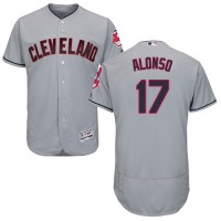 Cleveland Guardians #17 Yonder Alonso Grey Flexbase Authentic Collection Stitched MLB Jersey