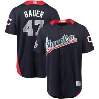 Cleveland Guardians #47 Trevor Bauer Navy Blue 2018 All-Star American League Stitched MLB Jersey