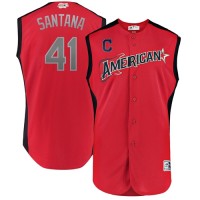 Cleveland Guardians #41 Carlos Santana Red 2019 All-Star American League Stitched MLB Jersey