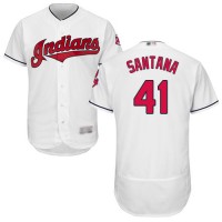 Cleveland Guardians #41 Carlos Santana White Flexbase Authentic Collection Stitched MLB Jersey