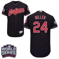 Cleveland Guardians #24 Andrew Miller Navy Blue Flexbase Authentic Collection 2016 World Series Bound Stitched MLB Jersey