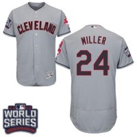Cleveland Guardians #24 Andrew Miller Grey Flexbase Authentic Collection 2016 World Series Bound Stitched MLB Jersey