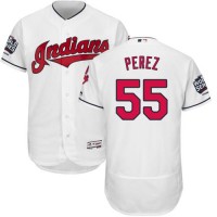 Cleveland Guardians #55 Roberto Perez White Flexbase Authentic Collection 2016 World Series Bound Stitched MLB Jersey