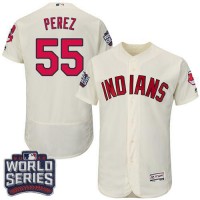 Cleveland Guardians #55 Roberto Perez Cream Flexbase Authentic Collection 2016 World Series Bound Stitched MLB Jersey