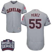 Cleveland Guardians #55 Roberto Perez Grey Flexbase Authentic Collection 2016 World Series Bound Stitched MLB Jersey