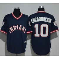 Cleveland Guardians #10 Edwin Encarnacion Navy Blue 1976 Turn Back The Clock Stitched MLB Jersey
