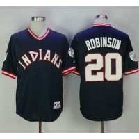 Cleveland Guardians #20 Eddie Robinson Navy Blue 1976 Turn Back The Clock Stitched MLB Jersey