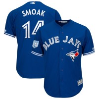 Toronto Blue Jays #14 Justin Smoak Blue 2019 Spring Training Cool Base Stitched MLB Jersey