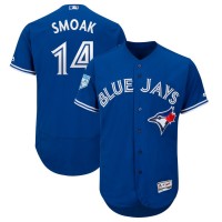 Toronto Blue Jays #14 Justin Smoak Blue 2019 Spring Training Flex Base Stitched MLB Jersey