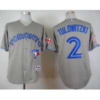 Toronto Blue Jays #2 Troy Tulowitzki Grey Stitched MLB Jersey
