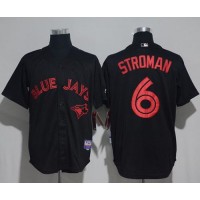 Toronto Blue Jays #6 Marcus Stroman Black Strip Stitched MLB Jersey