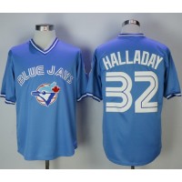 Toronto Blue Jays #32 Roy Halladay Light Blue Cooperstown Throwback Stitched MLB Jersey