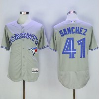 Toronto Blue Jays #41 Aaron Sanchez Grey Flexbase Authentic Collection Stitched MLB Jersey