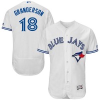 Toronto Blue Jays #18 Curtis Granderson White Flexbase Authentic Collection Stitched MLB Jersey
