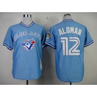 Mitchell And Ness 1993 Toronto Blue Jays #12 Roberto Alomar Blue Stitched MLB Throwback Jersey