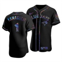Toronto Toronto Blue Jays #1 Shun Yamaguchi Men's Nike Iridescent Holographic Collection MLB Jersey - Black