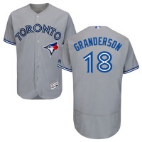 Toronto Blue Jays #18 Curtis Granderson Grey Flexbase Authentic Collection Stitched MLB Jersey