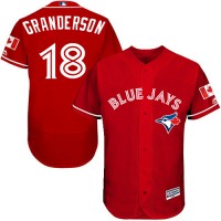 Toronto Blue Jays #18 Curtis Granderson Red Flexbase Authentic Collection Canada Day Stitched MLB Jersey