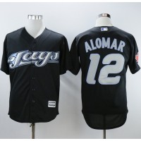 Toronto Blue Jays #12 Roberto Alomar Black 2008 Turn Back The Clock Stitched MLB Jersey