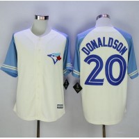 Toronto Blue Jays #20 Josh Donaldson Cream/Blue Exclusive New Cool Base Stitched MLB Jersey