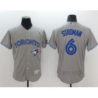 Toronto Blue Jays #6 Marcus Stroman Grey Flexbase Authentic Collection Stitched MLB Jersey