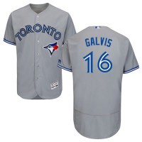 Toronto Blue Jays #16 Freddy Galvis Grey Flexbase Authentic Collection Stitched MLB Jersey
