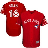 Toronto Blue Jays #16 Freddy Galvis Red Flexbase Authentic Collection Canada Day Stitched MLB Jersey