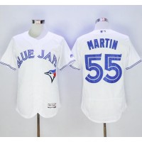 Toronto Blue Jays #55 Russell Martin White Flexbase Authentic Collection Stitched MLB Jersey
