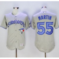Toronto Blue Jays #55 Russell Martin Grey Flexbase Authentic Collection Stitched MLB Jersey