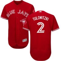 Toronto Blue Jays #2 Troy Tulowitzki Red Flexbase Authentic Collection Canada Day Stitched MLB Jersey