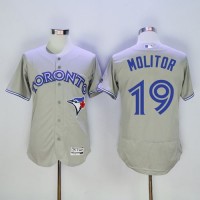 Toronto Blue Jays #19 Paul Molitor Grey Flexbase Authentic Collection Stitched MLB Jersey