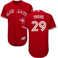 Toronto Blue Jays #29 Devon Travis Red Flexbase Authentic Collection Canada Day Stitched MLB Jersey