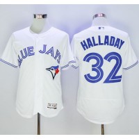 Toronto Blue Jays #32 Roy Halladay White Flexbase Authentic Collection Stitched MLB Jersey