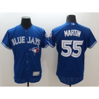Toronto Blue Jays #55 Russell Martin Blue Flexbase Authentic Collection Stitched MLB Jersey