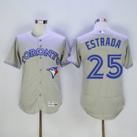 Toronto Blue Jays #25 Marco Estrada Grey Flexbase Authentic Collection Stitched MLB Jersey