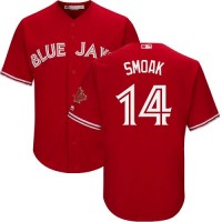 Toronto Blue Jays #14 Justin Smoak Red New Cool Base Canada Day Stitched MLB Jersey