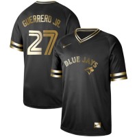 Nike Toronto Blue Jays #27 Vladimir Guerrero Jr. Black Gold Authentic Stitched MLB Jersey