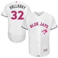 Toronto Blue Jays #32 Roy Halladay White Flexbase Authentic Collection Mother's Day Stitched MLB Jersey