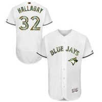 Toronto Blue Jays #32 Roy Halladay White Flexbase Authentic Collection Memorial Day Stitched MLB Jersey