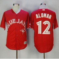 Toronto Blue Jays #12 Roberto Alomar Red New Cool Base Canada Day Stitched MLB Jersey
