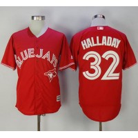 Toronto Blue Jays #32 Roy Halladay Red New Cool Base Canada Day Stitched MLB Jersey