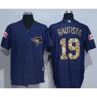 Toronto Blue Jays #19 Jose Bautista Denim Blue Salute to Service Stitched MLB Jersey