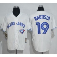 Toronto Blue Jays #19 Jose Bautista White Cooperstown Throwback Stitched MLB Jersey